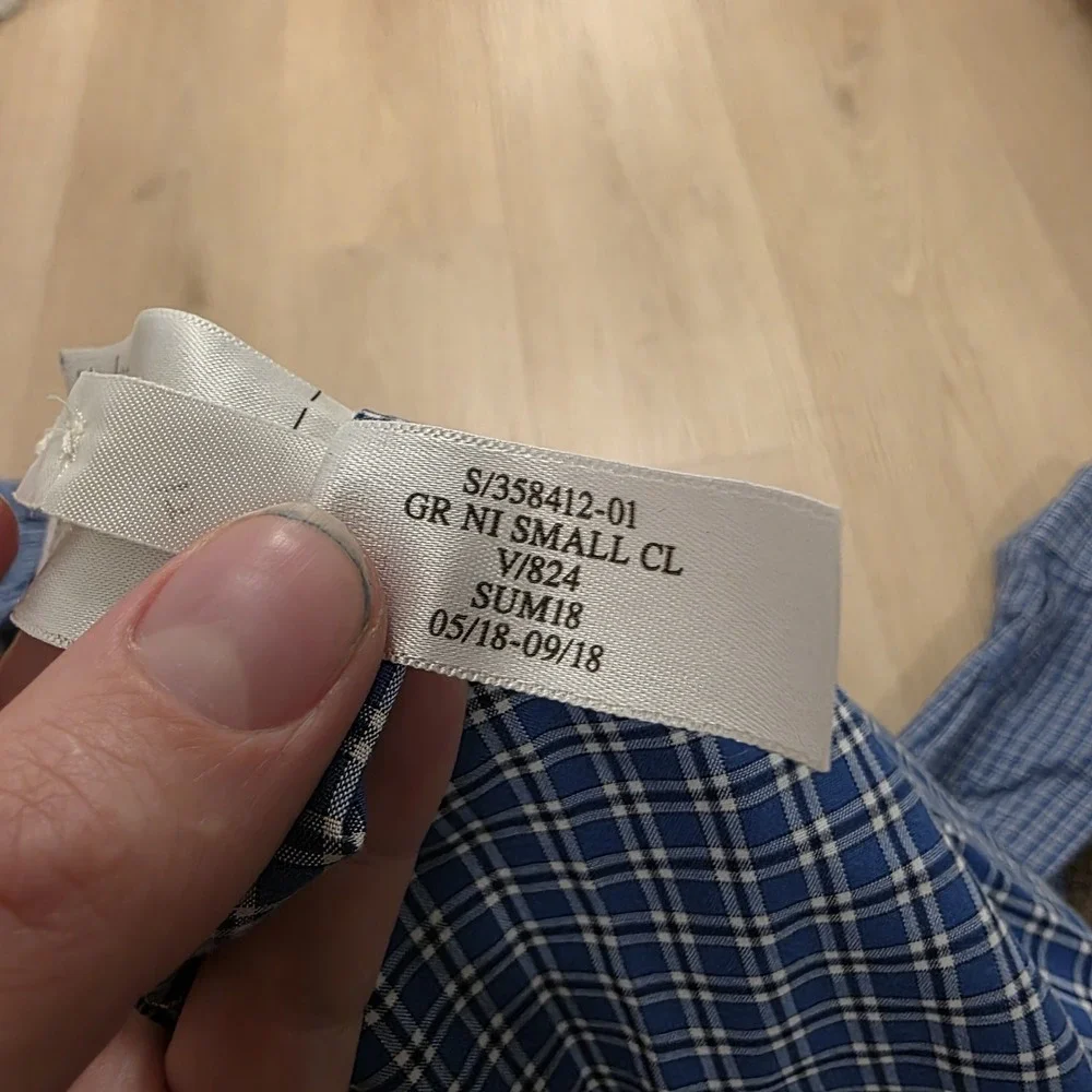 Banana Republic Blue White Gingham Cotton Stretch Grant Slim Fit Button Up Sz M